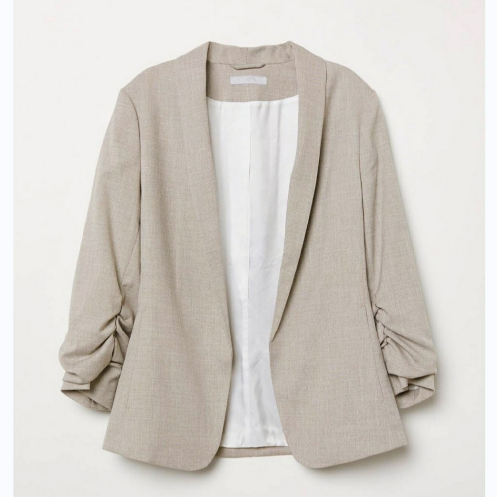 H&M Beige Blazer Shawl Collar Jacket Blazer